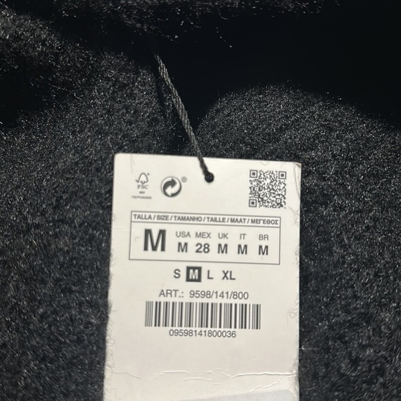 NWT. Zara Black Midi Knit Open Front Cardigan. Size M. - Picture 8 of 9